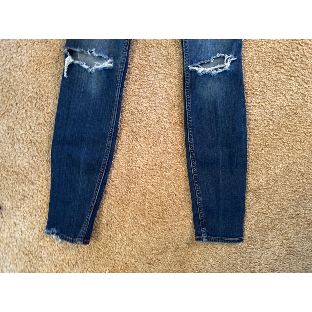 Hollister High Rise Super Skinny Jeans Ripped Blue‎ Denim Size 27x32 - Picture 5 of 8